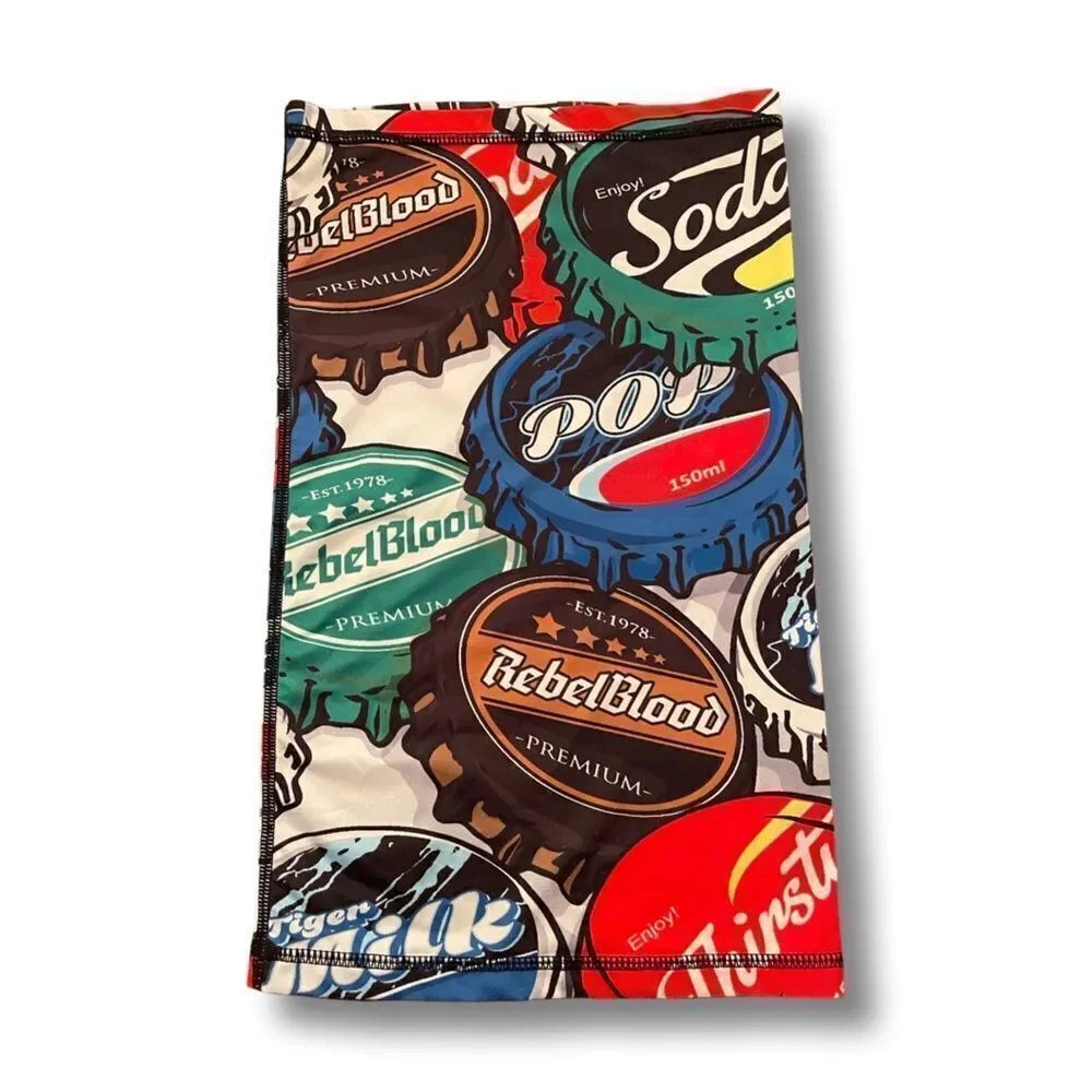 Retro Bottle Cap Design Neck Gaiter